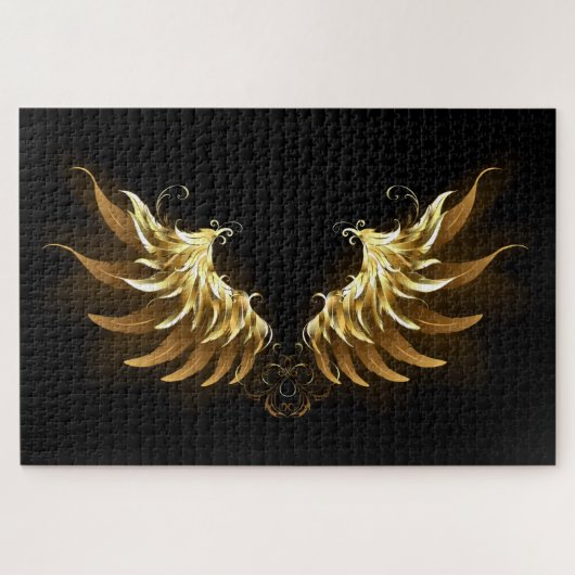 Puzzle Ailes d'Ange d'or sur arrière - plan noir (Horizontal)