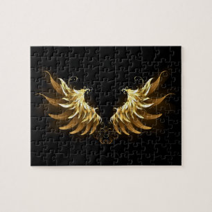 Puzzle Ailes d'ange dorées sur fond noir