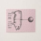Puzzle Aim High Cute Pig and Balloon Inspirational (Horizontal)