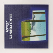 Puzzle Aimant de carte du comté d'Elko Nevada (Horizontal)