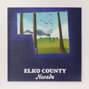 Puzzle Aimant de carte du comté d'Elko Nevada