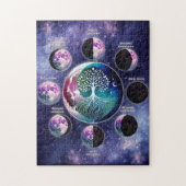 Puzzle Aimant graphique en phase lune avec arbre de vie | (Vertical)
