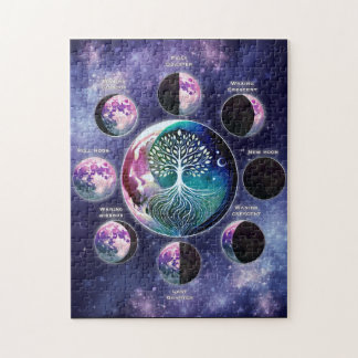 Puzzle Aimant graphique en phase lune avec arbre de vie |