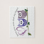 Puzzle Aimez-vous avec le hibou mon coeur, art mignon de (Vertical)