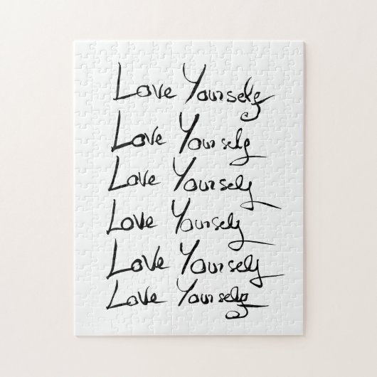 Puzzle Aimez-vous ! Citation calligraphie motivationnelle (Vertical)