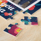 Puzzle Aimez-vous Grand-mère Floral Photo personnalisée (Côté)