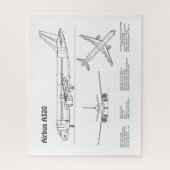 Puzzle Airbus A320 - Plans de dessin de plan d'avion BD (Vertical)