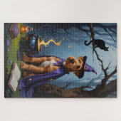 Puzzle Airedale Chien Whimsical Halloween Peinture (Horizontal)