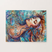 Puzzle Ajouter le nom Sirène sous l'eau en mer, Poisson d (Horizontal)