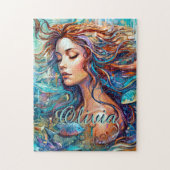 Puzzle Ajouter le nom Sirène sous l'eau en mer, Poisson d (Vertical)