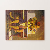 Puzzle Ajouter le nom Texte, Gingembre Cool Chat Lunettes (Horizontal)