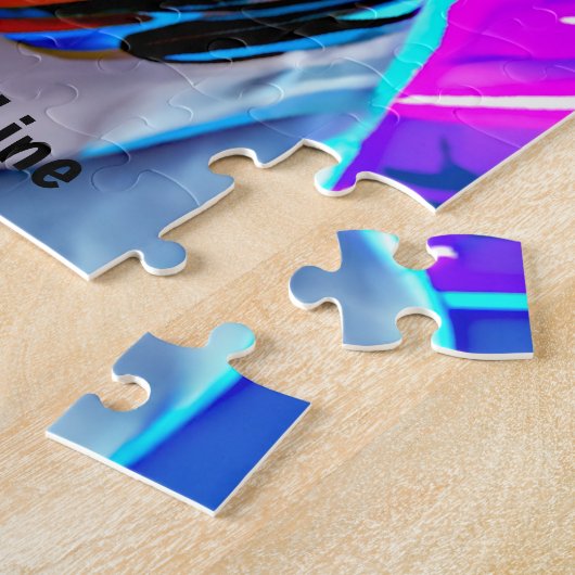 Puzzle Ajouter le nom Texte, rose bleue, casques de lunet (Côté)