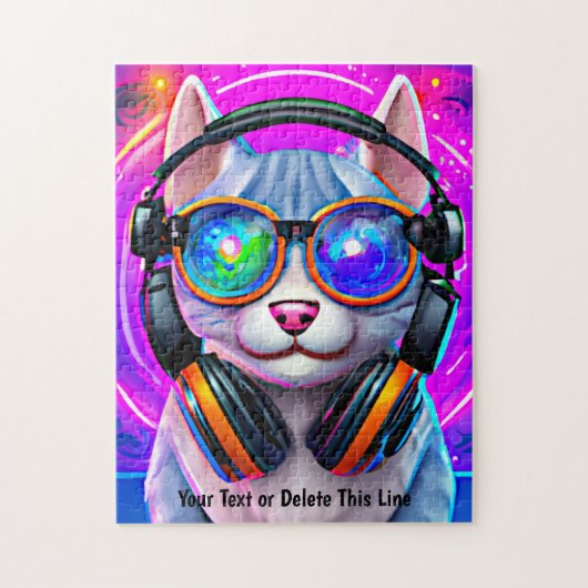 Puzzle Ajouter le nom Texte, rose bleue, casques de lunet (Vertical)