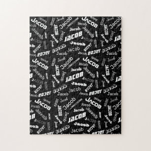 Puzzle Ajouter n'importe quel nom ou mot   Noir & Blanc