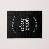 Puzzle Ajouter un logo avec texte noir et blanc modifiabl (Horizontal)