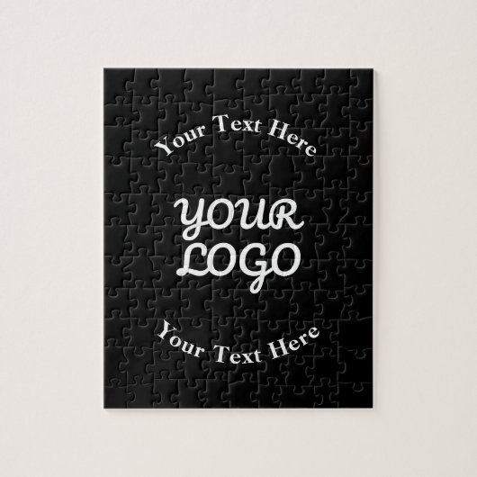 Puzzle Ajouter un logo avec texte noir et blanc modifiabl (Vertical)