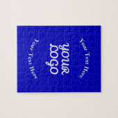 Puzzle Ajouter un logo modifiable Royal Blue & White Text (Horizontal)