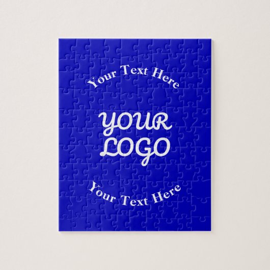 Puzzle Ajouter un logo modifiable Royal Blue & White Text (Vertical)