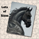 Puzzle Ajouter un message de nom, Cheval Noir Fort avec A<br><div class="desc">Cheval Noir Fort avec Armor - - Voir mon magasin pour plus de grands designs.</div>