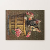Puzzle Ajouter un nom Texte, mignonne adorable Kitten Bas (Horizontal)