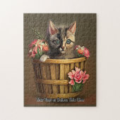 Puzzle Ajouter un nom Texte, mignonne adorable Kitten Bas (Vertical)