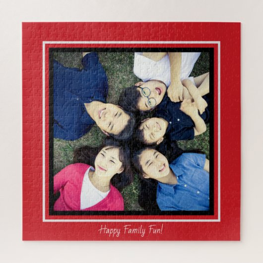 Puzzle Ajouter Votre Photo Favorite Bordure Rouge Noir Pe (Vertical)