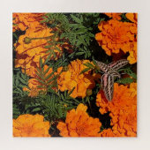 Puzzle Ajouter Votre Photo Sphinx Moth Sur Orange Marigol (Horizontal)