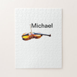 Puzzle Ajoutez votre nom texte brun amateur de violon mus
