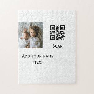 Puzzle Ajoutez votre photo q r code barre nom texte détai