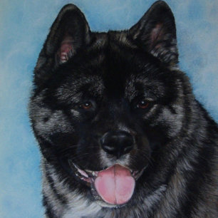 Puzzle akita à visage noir peint chien portrait art
