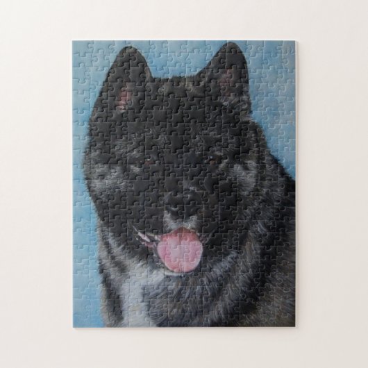 Puzzle akita à visage noir peint chien portrait art (Vertical)