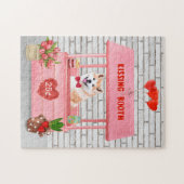 Puzzle Akita Chien Valentine's Day Kissing Booth (Horizontal)