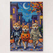 Puzzle Akita Chiens Trick-or-Treating en costumes d'Hallo (Vertical)