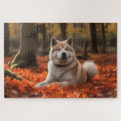 Puzzle Akita en automne Feuilles automne s'inspire (Horizontal)