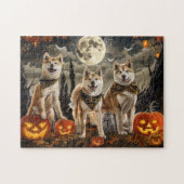 Puzzle Akita Halloween Éffrayant (Horizontal)