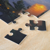 Puzzle Akita With Christmas Lights Holiday (Côté)