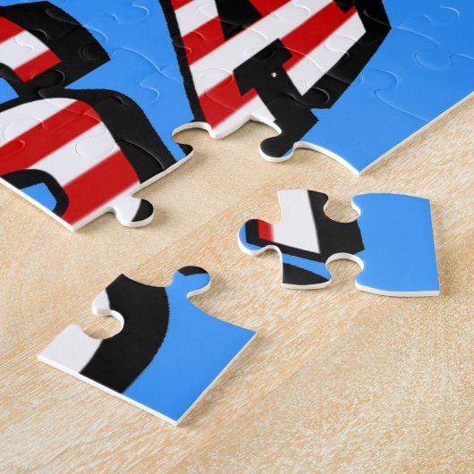 Puzzle Alabama Photo et USA Flag Font (Côté)