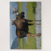 Puzzle Alaska Bull Moose With Rack Antlers Scenic Outdoor (Vertical)