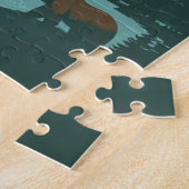 Puzzle Alaska Retro Travel Grizzly Bear (Côté)