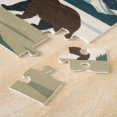 Puzzle Alaska Vintage Travel Grizzly Bear (Côté)