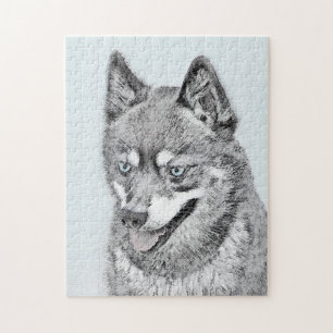 Puzzle Alaskan Klee Kai Peinture - Cute Original Chien Ar
