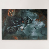 Puzzle Alaskan Malamute équitation moto Halloween effraya (Horizontal)