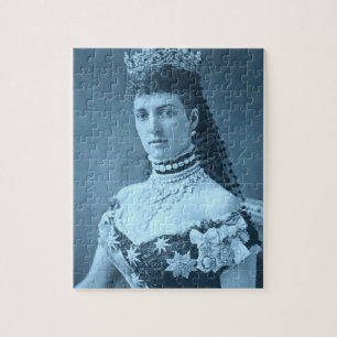 Puzzle Alexandra de Danemark en bleu