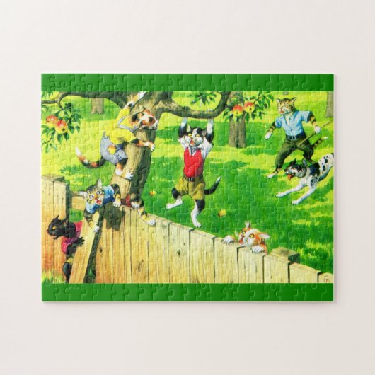 Puzzle Alfred Mainzer chats escalade un pommier (Horizontal)