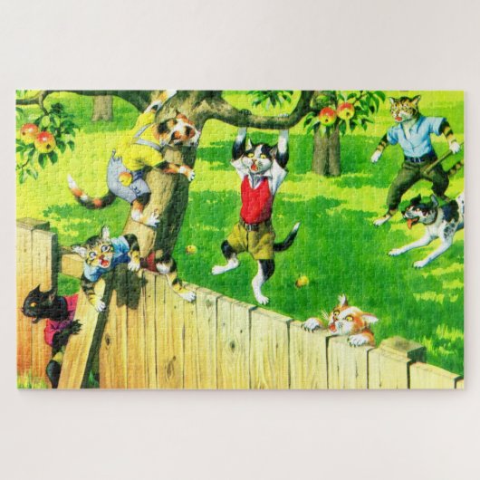 Puzzle Alfred Mainzer chats escalade un pommier (Horizontal)
