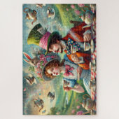 Puzzle Alice and Mad Hatter Whimsical Wonderland Tea (Vertical)