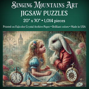 Puzzle Alice et le Lapin Blanc Fantaisiste Vintage au Pay