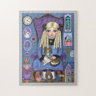 Puzzle Alice in Wonderland & Dinah Cat Cute Fairy Tale