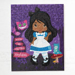 Puzzle Alice's Adventures in Wonderland Personalized Jigs<br><div class="desc">Alice's Adventures in Wonderland Personalized Jigsaw Puzzle with message  “We’re all mad here”   name. Beautiful Puzzle featuring Multicultural Alice,  Cheshire Cat and the Caterpillar blowing bubbles. The custom name feature makes it even more special.</div>