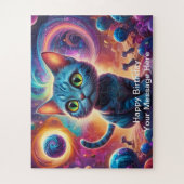 Puzzle Alien Cat Adventure dans une forêt spatiale Imagin (Vertical)